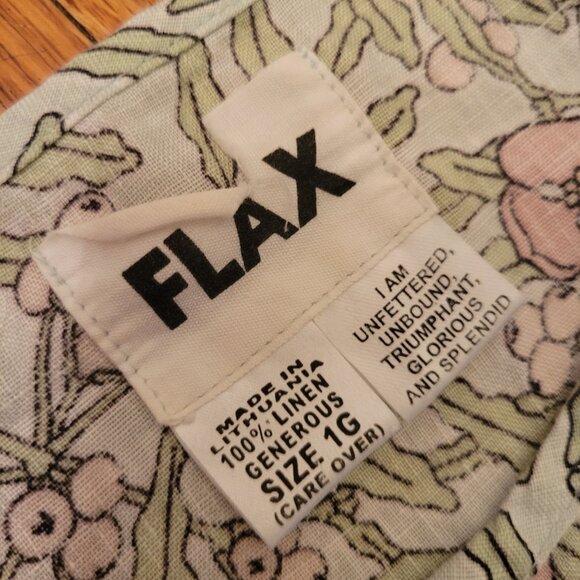 Flax 2 Piece Floral Sleeveless Maxi Dress Button Down Jacket 1G Linen 18 20 - Picture 7 of 9